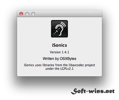 iSonics - 1.4.1 about