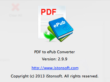 About PDF to ePub Converter 2.9.9