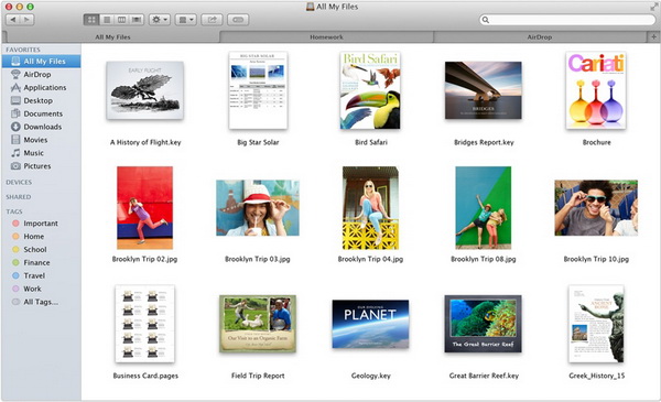 интерфейс Finder. OS X 10.9 Mavericks