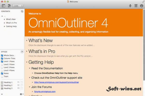 OmniOutliner Pro 4.0